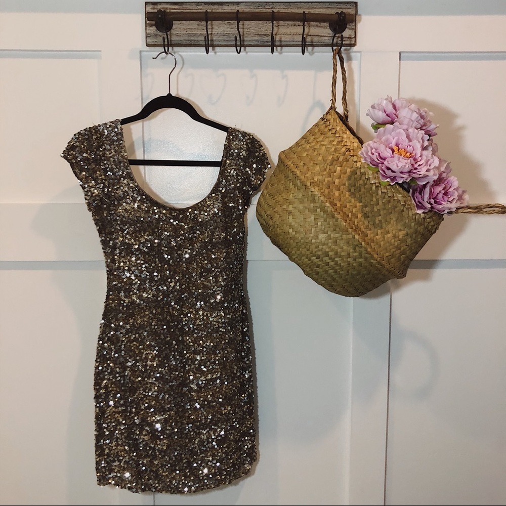 Scala Silver Gold Sequin Dress